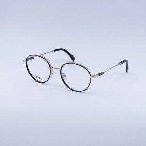 Fendi FE50052U 032 Eyeglasses Havana/Gold 51mm Round Frame